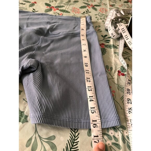 Athleta Elation Crossover Rib 7" Shorts Womens Purple Athletic High Rise medium - Picture 5 of 10